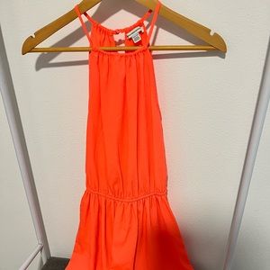 Bright neon orange casual dress